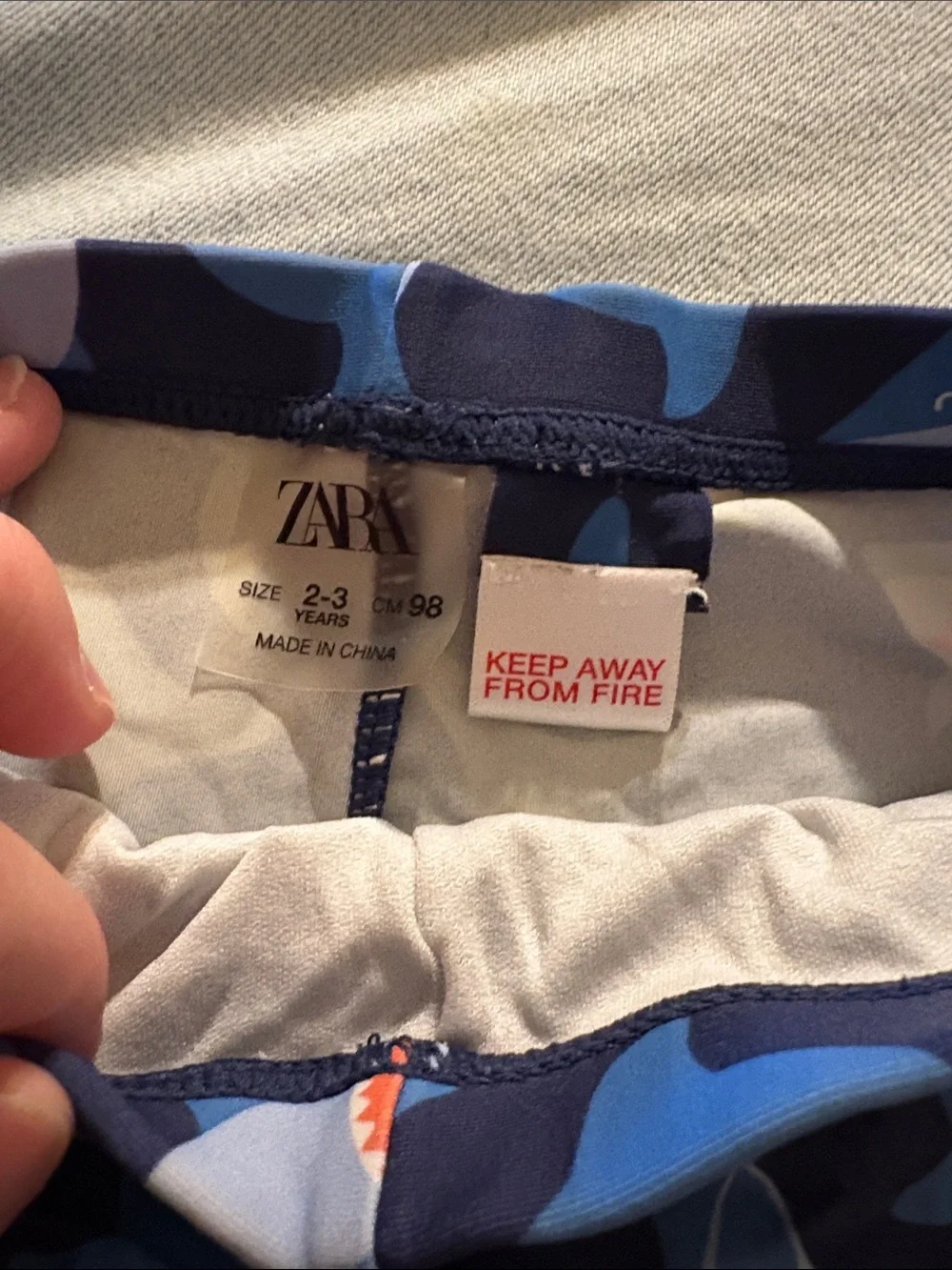 Zara boys shark swim shorts 2-3T